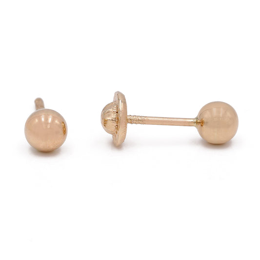 14K Yellow Gold Ball Stud Earrings / 6-B-4