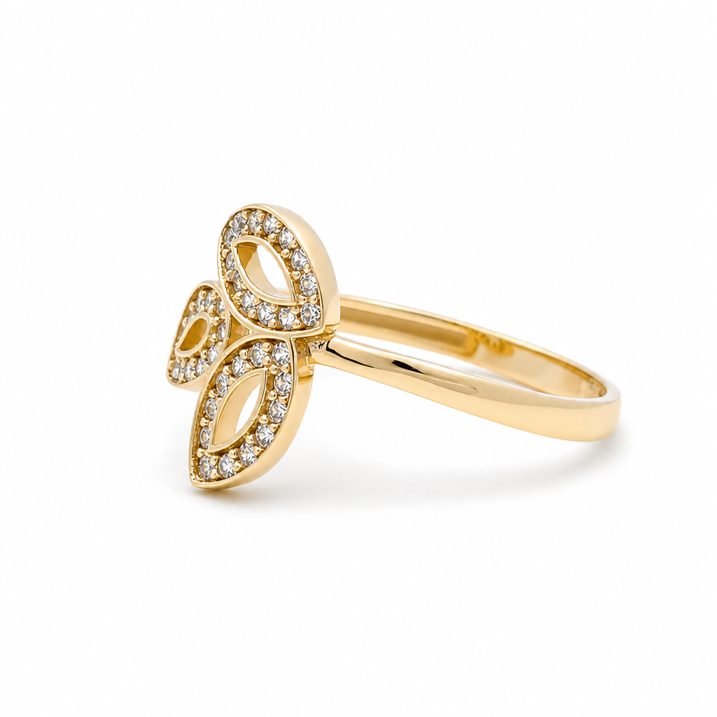 10K  Yellow Gold Fashion Women's Ring with Cz / Size: 8.5 / Weight: 1.7 GR / CQWR0FS-37