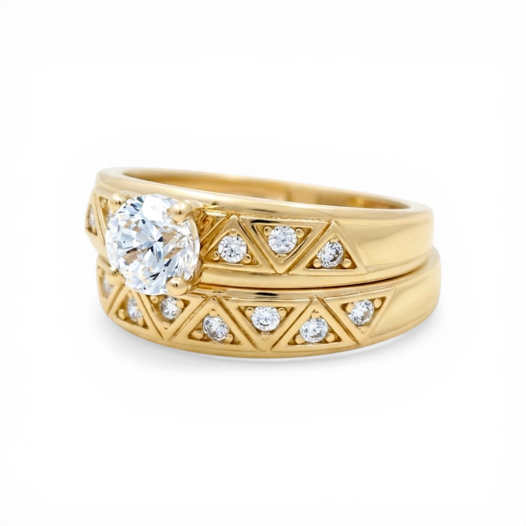 10K Yellow Gold Women’s Bridal Set / Stone: Cz / Size: 8 / Weight: 6.7 GR