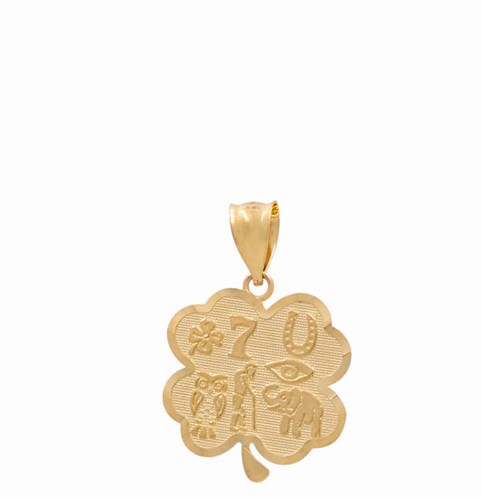 14K Yellow Gold Lucky Clover Pendant / Weight: 2.2 GR / DAPD4CLV