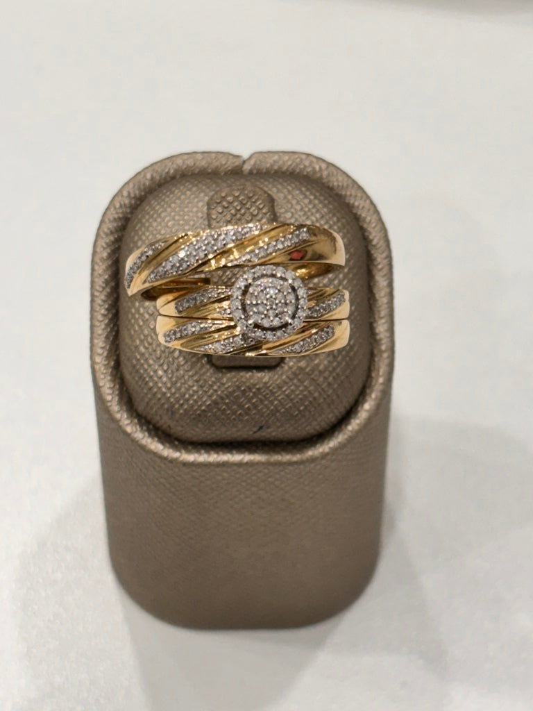 10k Dia Yellow Gold Diamond Trio Set / Size: sz7 / Weight:  / 110425