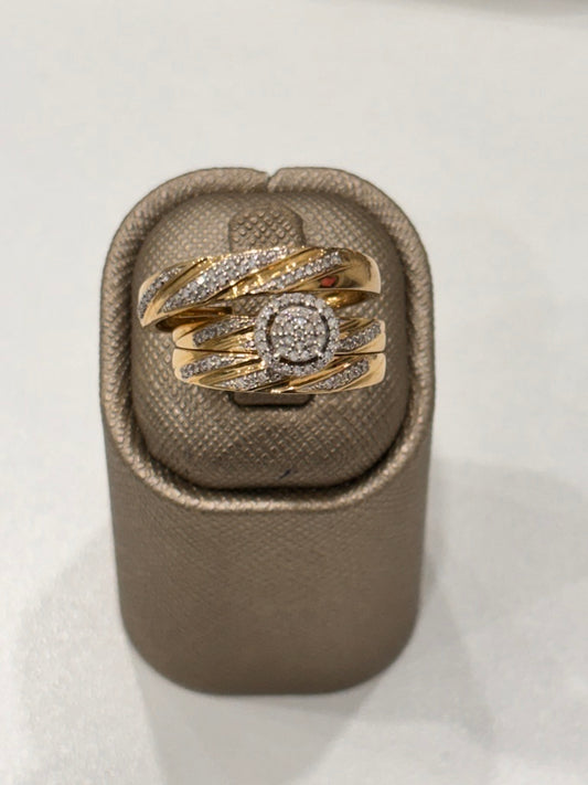 10k Dia Yellow Gold Diamond Trio Set / Size: sz7 / Weight:  / 110425