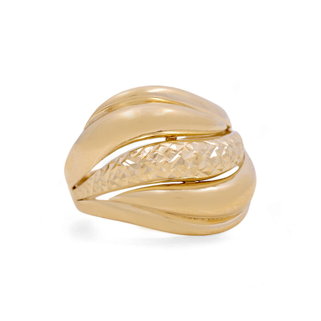 10K Yellow Gold Woman’s Diamond Cut Ring / Size: 7.5 / Weight: 4.5 GR / COWR0DC-13