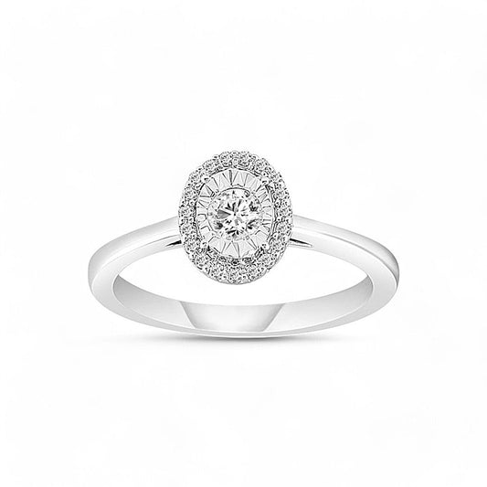 Anillo de oro blanco de 10 quilates con diamantes para mujer, 0,25 ct, talla 6,5, 284864W