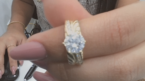 14K Yellow Gold Women’s Bridal Set / Stone: Cz / Size: 7.5 / Weight: 5.2 GR / CEEWR4BS-18