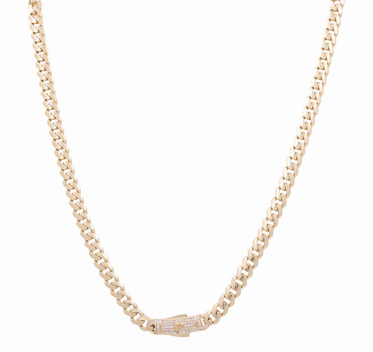 10K Yellow Gold Monaco Semisolid Chain / Stone: Cz / Size: 7mm 24" / Weight: 27.1 GR / COCH0MON7-24