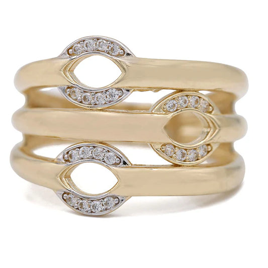 14K Yellow Gold Fashion Women’s Ring with Cz / Size: 8 / Weight: 4.2 GR / COWR4FS-147