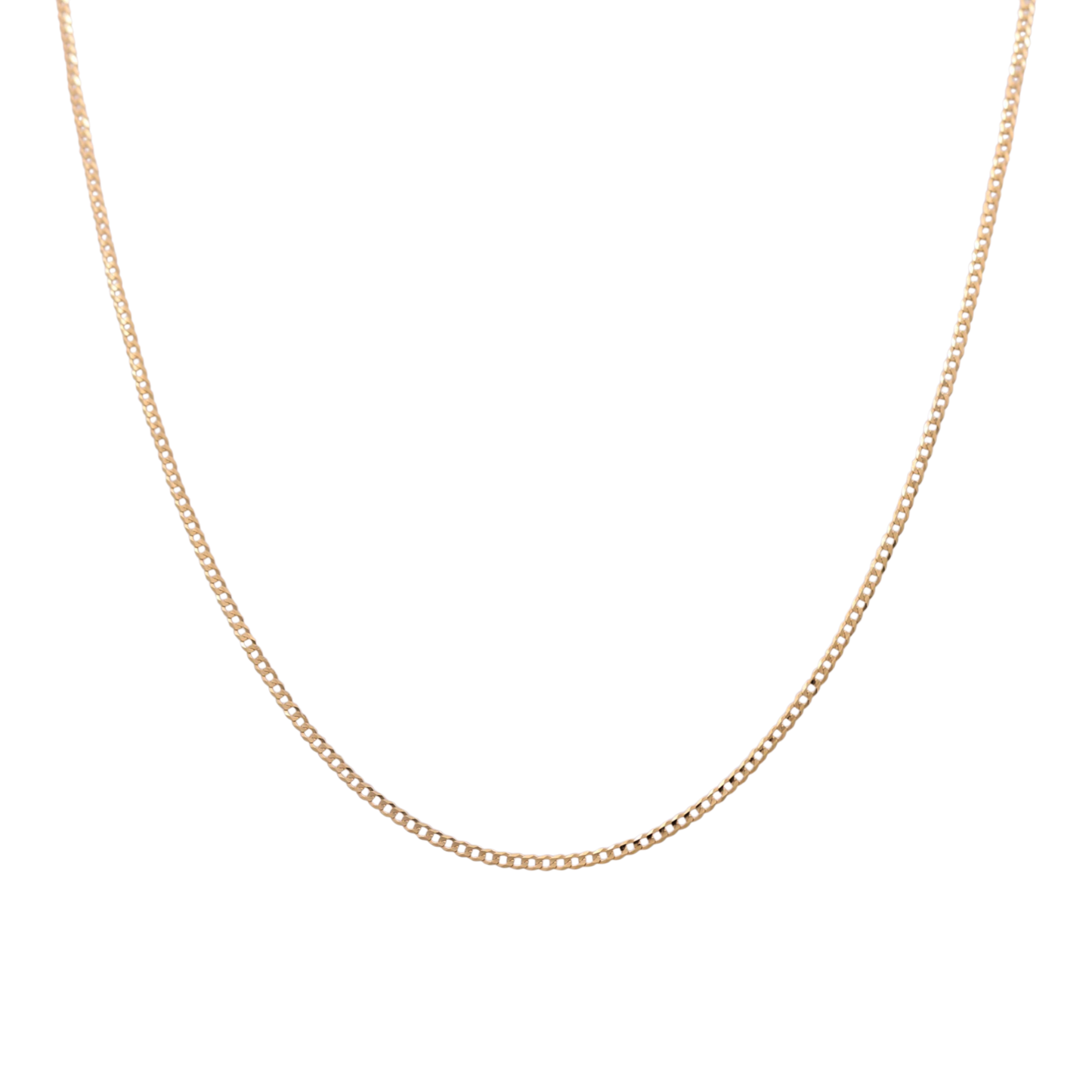 14K I Yellow Gold Solid Curb Chain / Size: 18" 2.5mm / Weight: 4.2gr / 655-00027