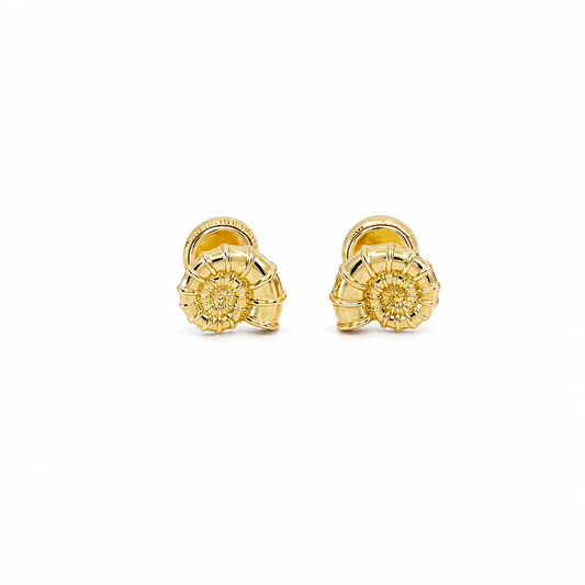 14k Yellow Gold Shell Stud Earrings With Cz/ 6-B59301PF6