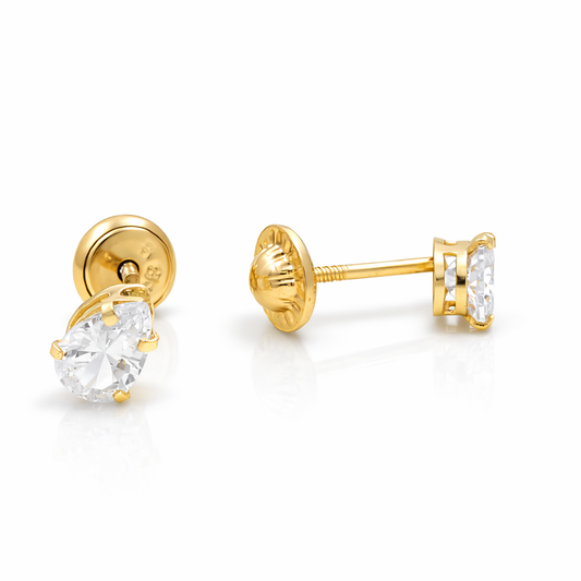 14k Yellow Gold Fashion Stud Earrings with Cz / 6-A73601PS4