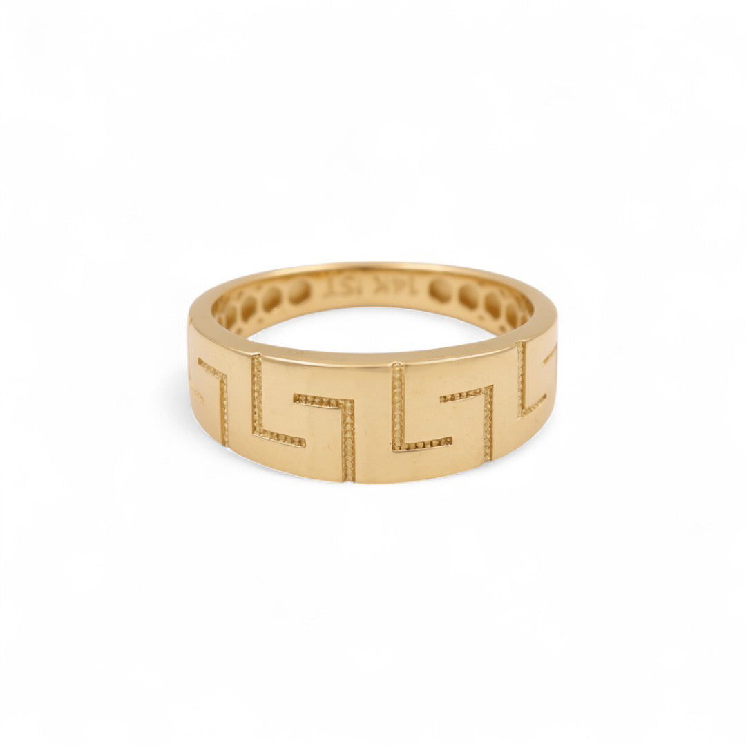 14K Yellow Gold Greek Women's Ring / Size: 8 / Weight: 2.5 GR / COWR4GR