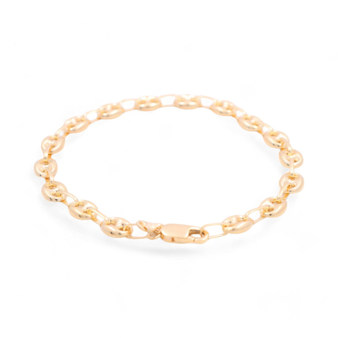 14K Yellow Gold Woman's Fashion GG Bracelet / Size: 8" / Weight: 5.6 GR / 034-07099