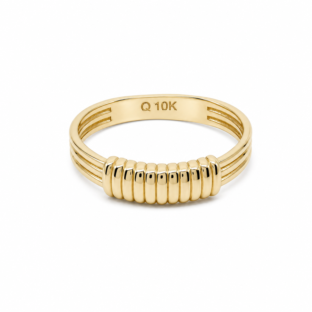 10K Yellow Gold Fashion Women's Ring / Size:8 / Weight: 2.3 GR / DQWR0FS-121