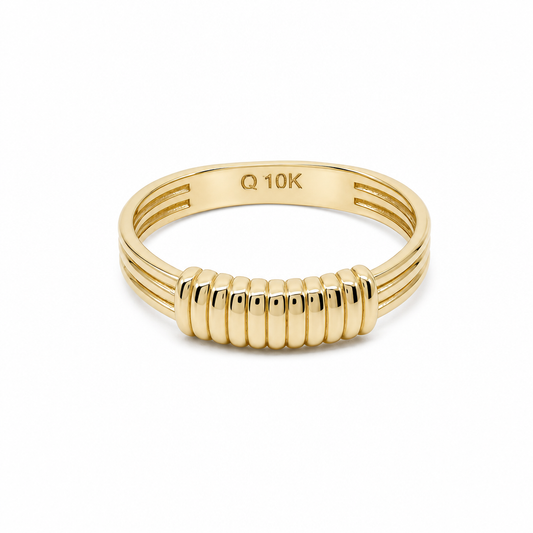 10K Yellow Gold Fashion Women's Ring / Size:8 / Weight: 2.3 GR / DQWR0FS-121