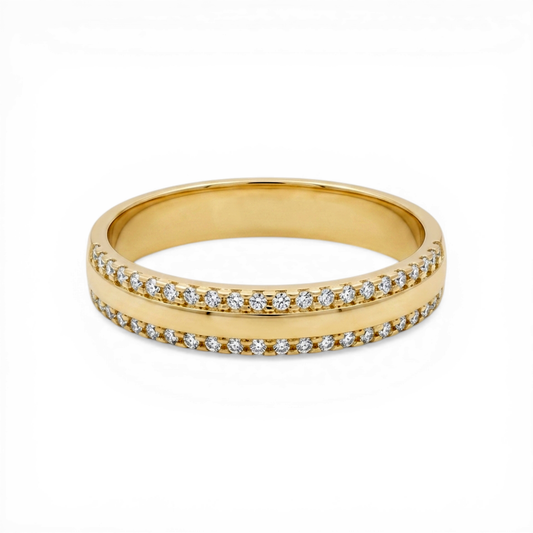 10K Yellow Gold Men’s Wedding Band with Cz / Size: 12 / Weight: 2.9 GR