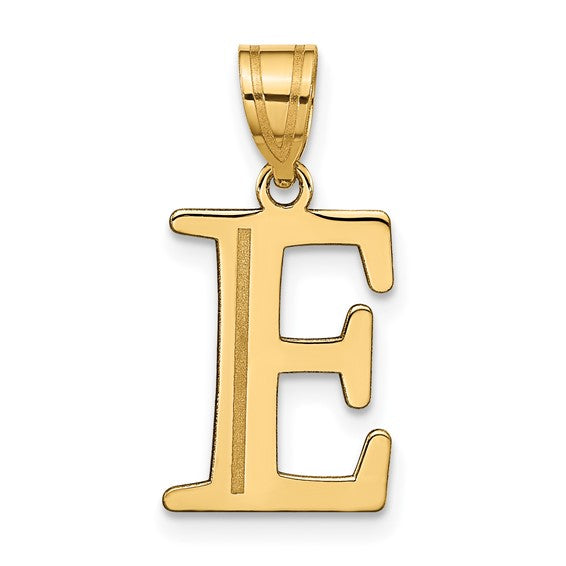 14K Yellow Gold Letter E Initial Pendant / YC1437E