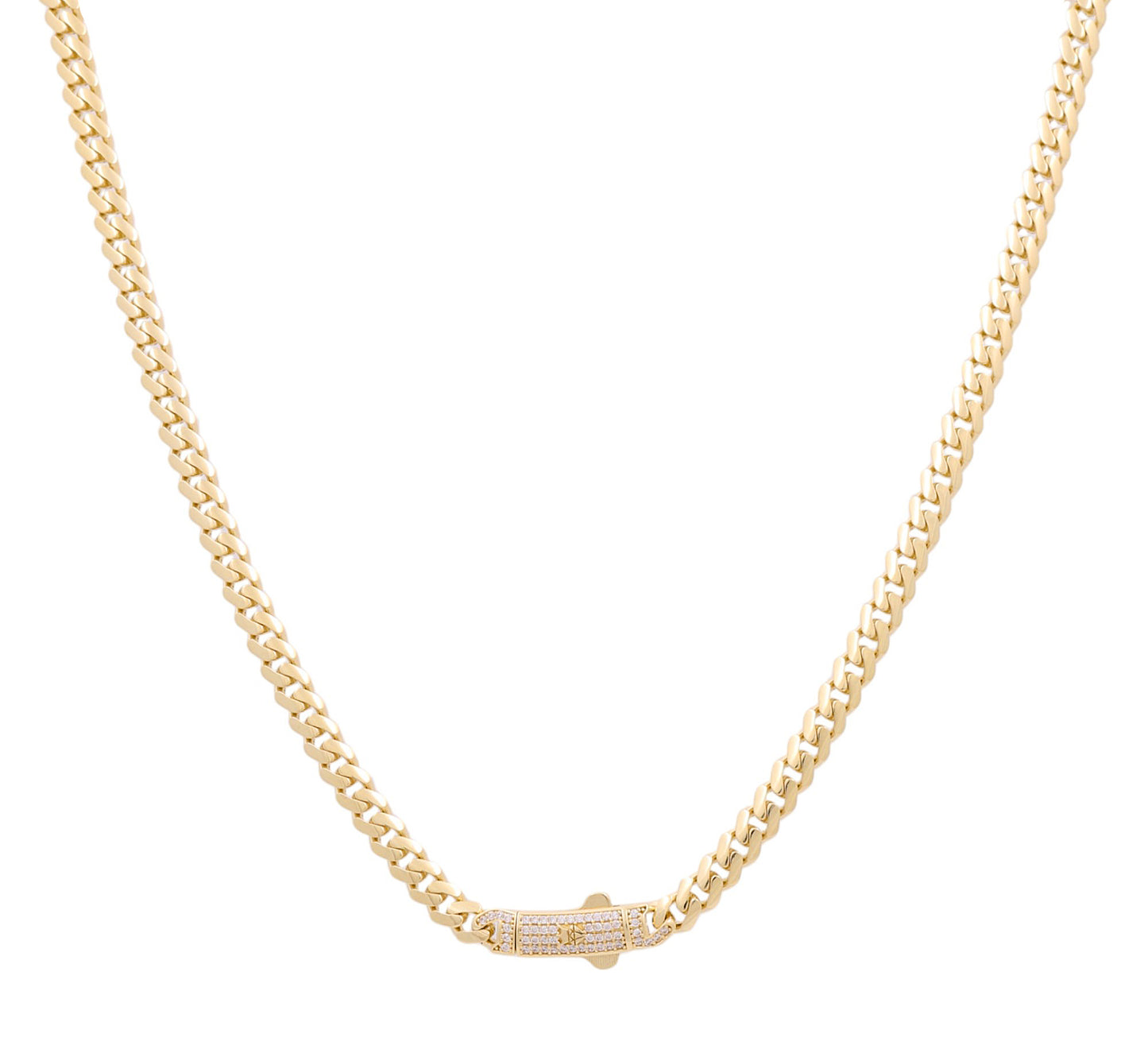 10K Yellow Gold Monaco Semisolid Chain / Stone: Cz / Size: 5mm 20" / Weight: 21.1GR / COCH0MON5-20