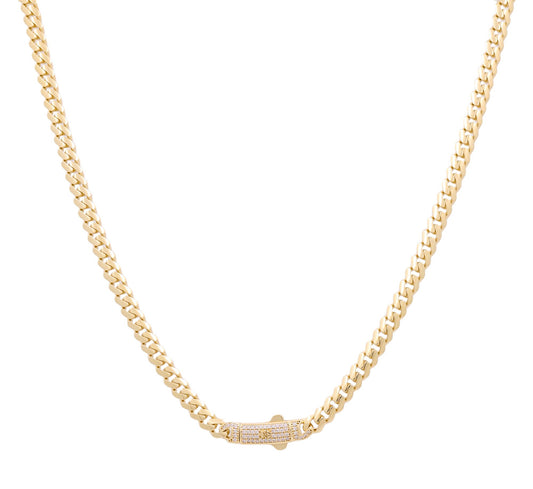 10K Yellow Gold Monaco Semisolid Chain / Stone: Cz / Size: 5mm 20" / Weight: 21.1GR / COCH0MON5-20