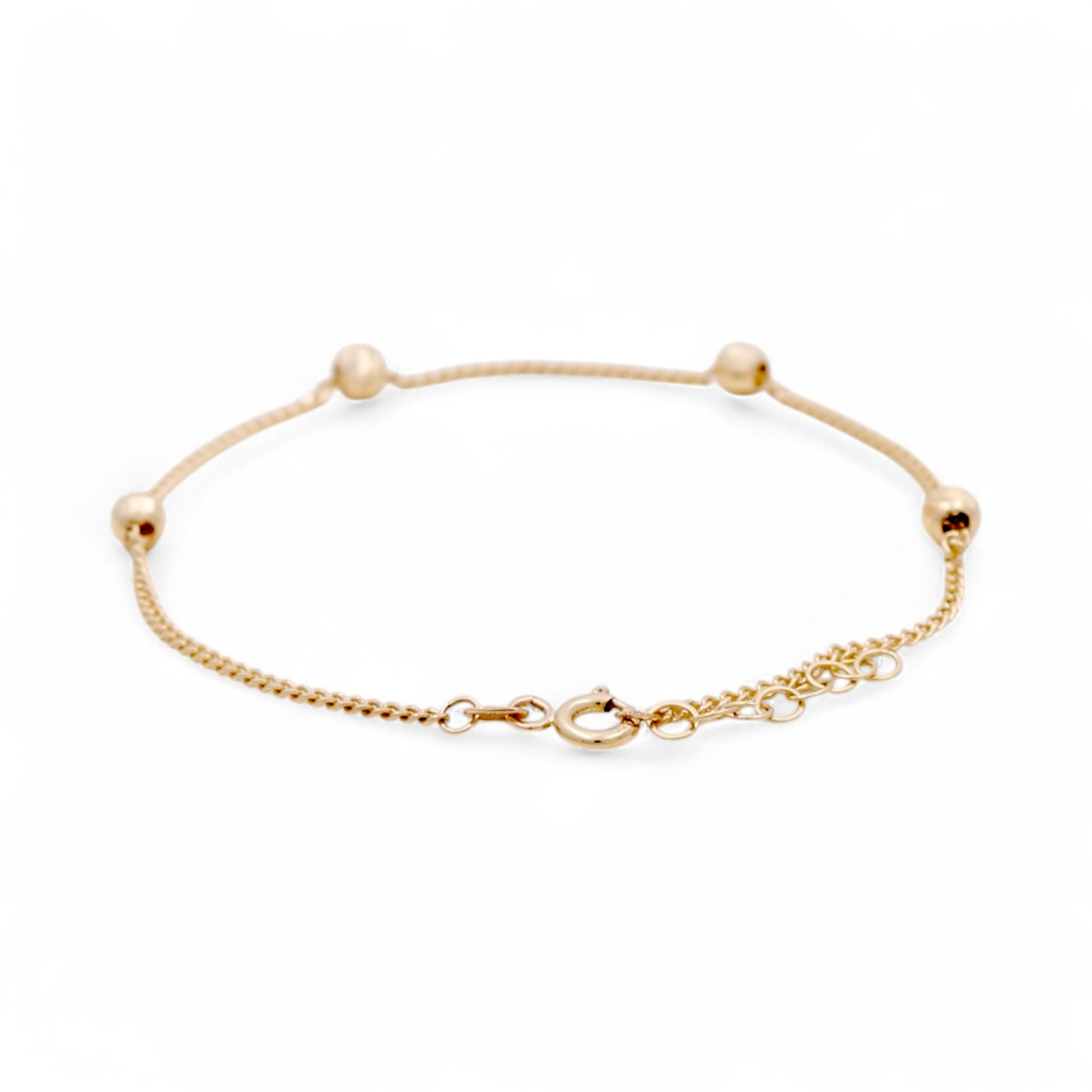 14K Yellow Gold Bracelet with Diamond Cut Balls / Size: 7” / Weight: 1.6 GR / DQWB4BLL-1