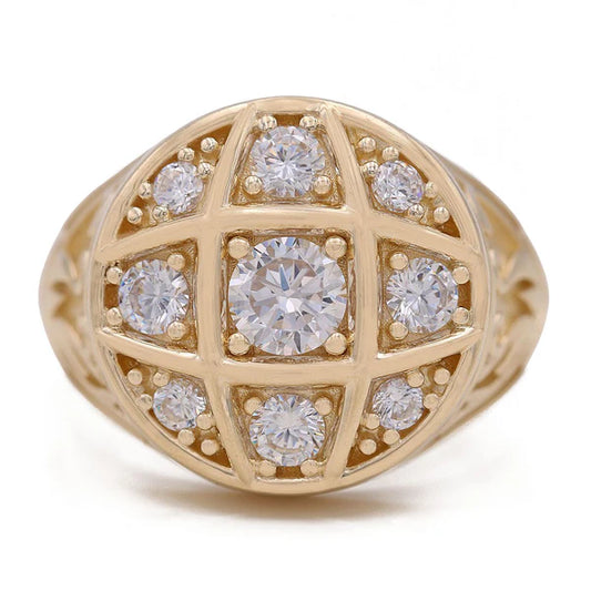 10K Yellow Gold Men’s Rosetta Style Ring /Size 11 / Weigh 12.7 GR / COMR0FS-1