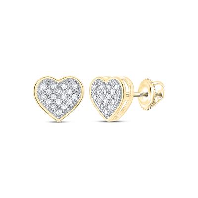 10k Yellow Gold Heart Diamond Women's Earrings / Size:  / Weight:  / 50203