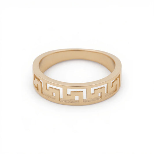 14K Yellow Gold Men’s Greek Wedding Band / Stone: Cz / Size: 11.5 / Weight: 4.2 GR