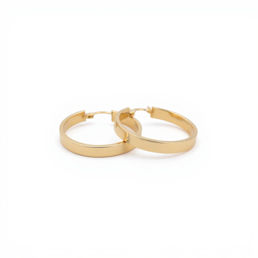 10K Yellow Gold Greek Hoops Earrings / Size: 4mm X 27mm / Weight: 2.8 GR / CQEH0GR4x27