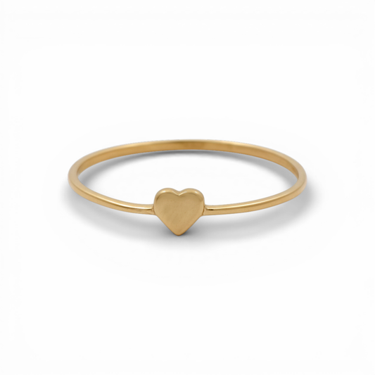 10K Yellow Gold Heart Women's Ring / Size: 7 / Weight: 0.4 GR / DQWR0HR-8
