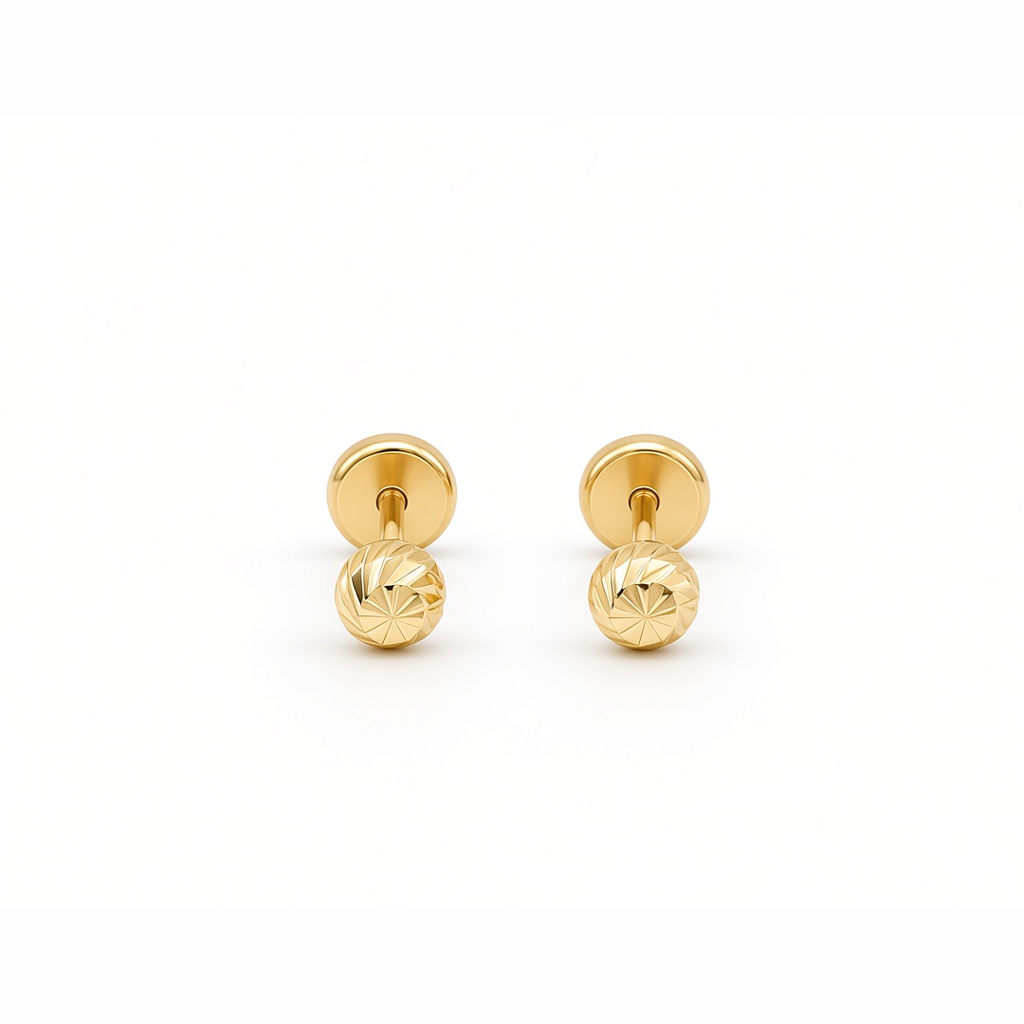 14K Yellow Gold Fashion Stud Earrings / Size: Small / 6-MBT-4