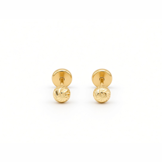 14K Yellow Gold Fashion Stud Earrings / Size: Small / 6-MBT-4