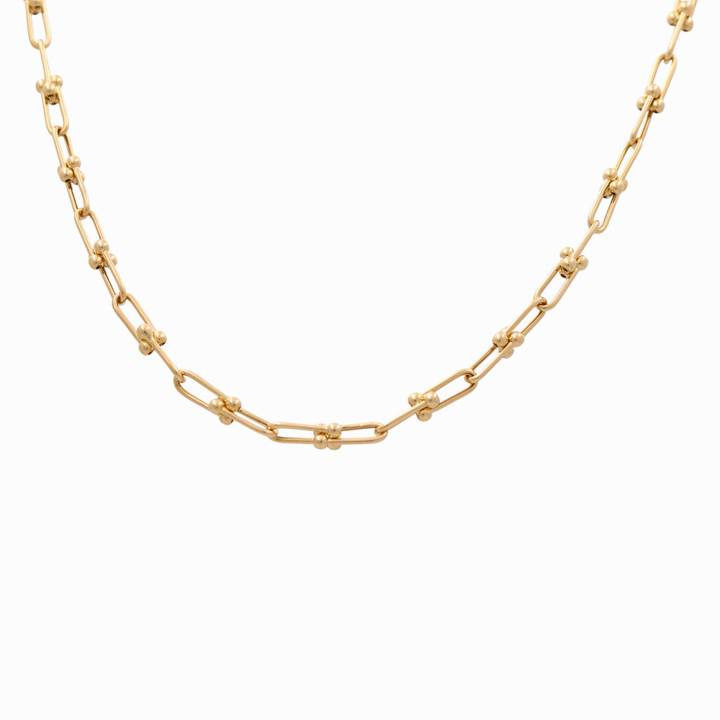 14K Yellow Gold Fashion TT Women's Necklace / Size: 17" / Weight: 3.9 GR / DQNK4TT-1