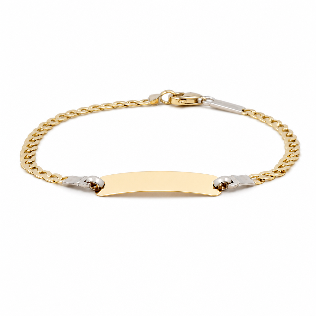 14K Yellow Gold Baby ID Bracelet With Curb Link / Size: 6" / Weight: 2.6 GR / 439-00127