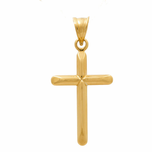14K Yellow Gold Plain Cross Pendant / Weight: 0.6 GR / P66P-318