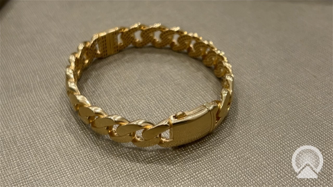 14K Yellow Gold SemiSolid Fashion Bangle Bracelet / Weight: 16GR / COBB4FS-16
