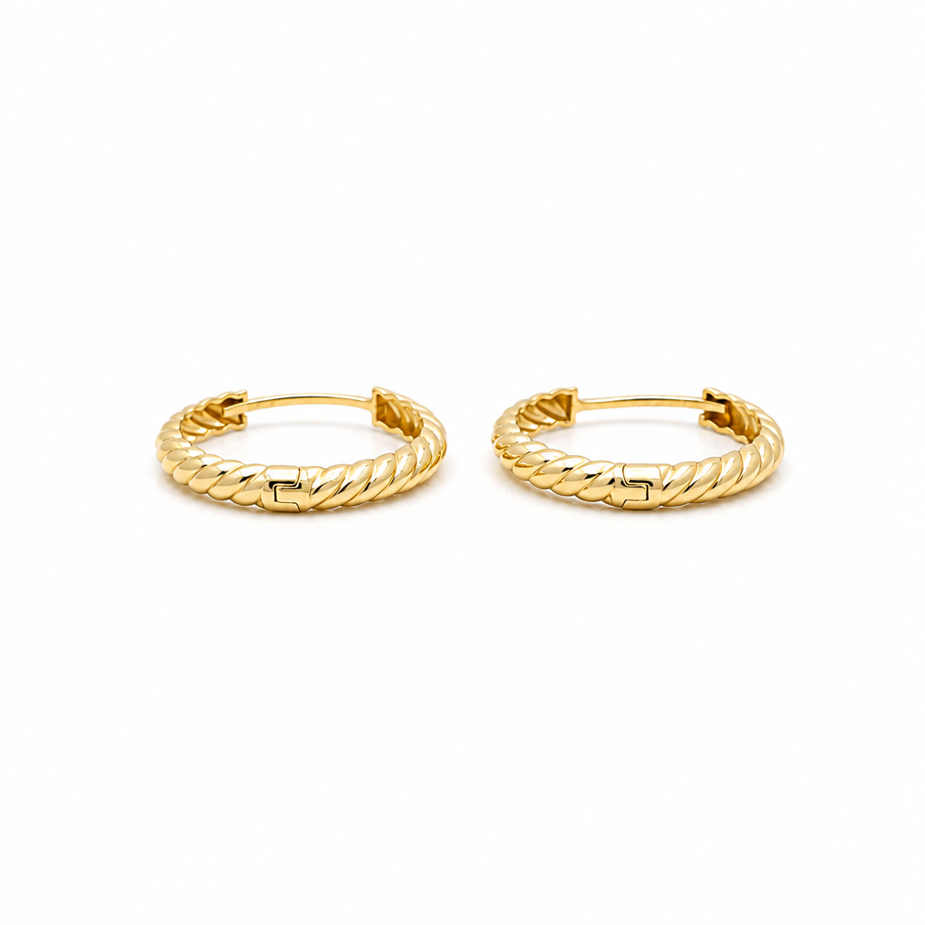 14K Yellow Gold Fashion Women's Hoops Earrings / Size: 2.5mmx16.5mm / Weight: 2.3 GR / DQEH4FS2.5X16.5