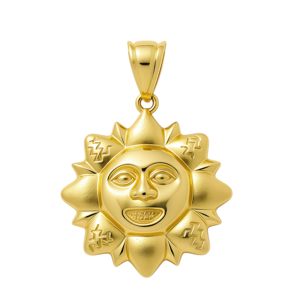 Dije de sol de oro amarillo 14K / Peso: 3.2 GR / DOPD4SN