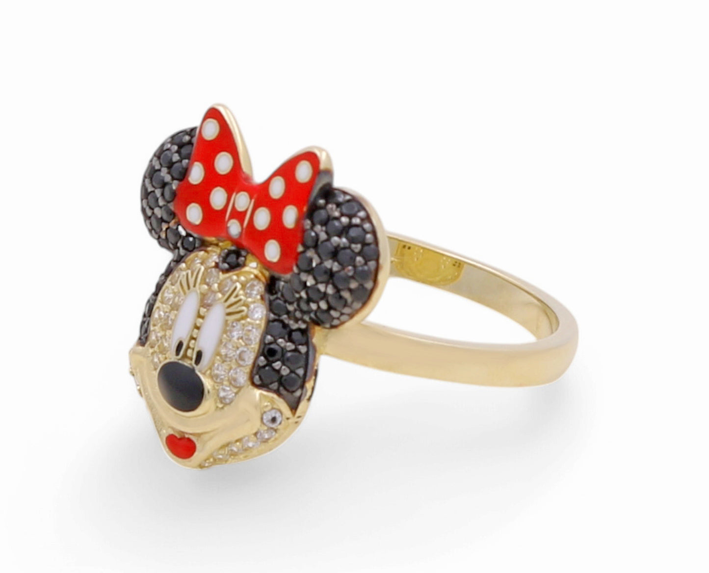10K Yellow Gold Minnie Women's Ring with Cz / Size: 7.5 / Weight: 2.8 GR / P26R-4A