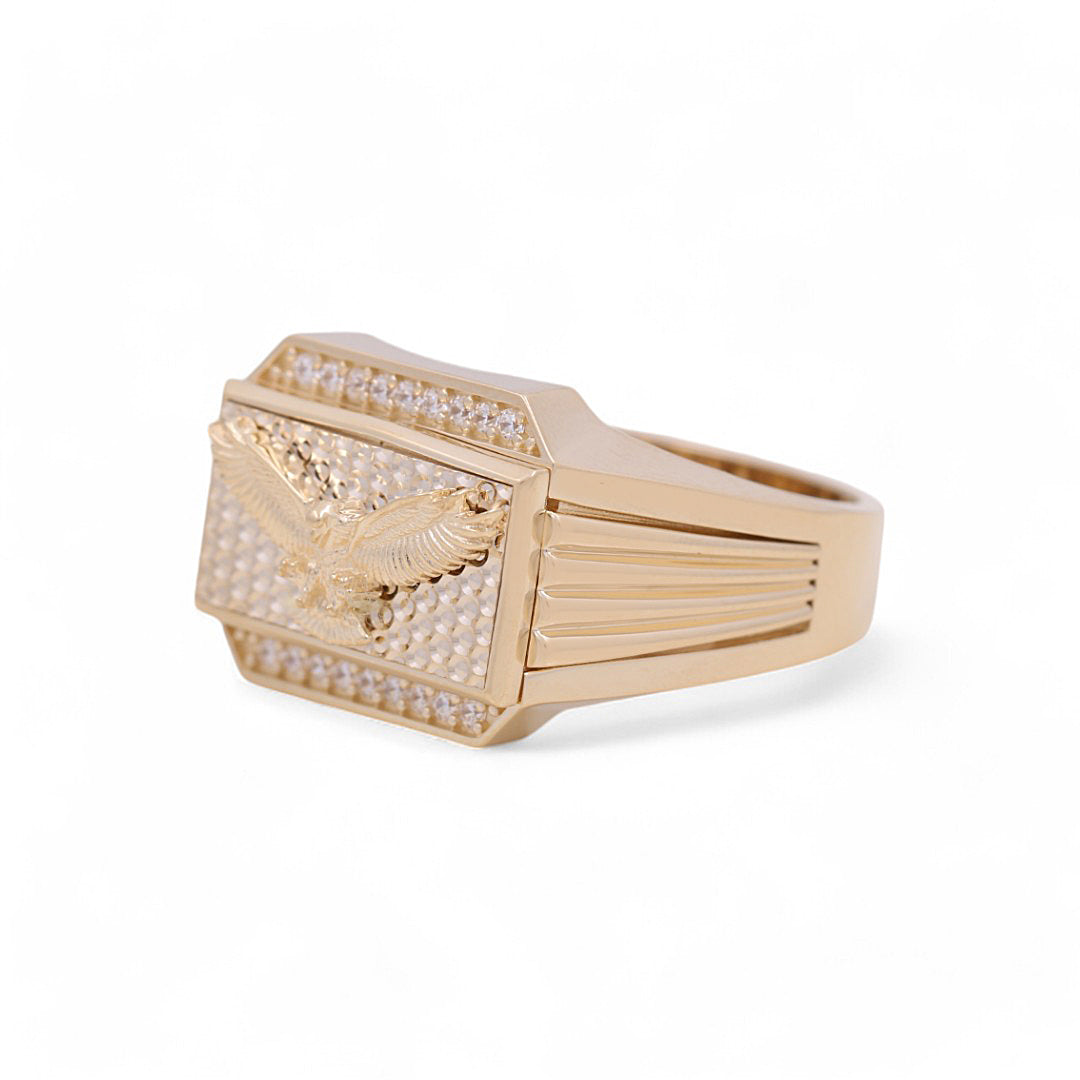 10K Yellow Gold Eagle Men's Ring / Stone: CZ / Size: 10.5 / Weight: 8.7 GR / 711-99999