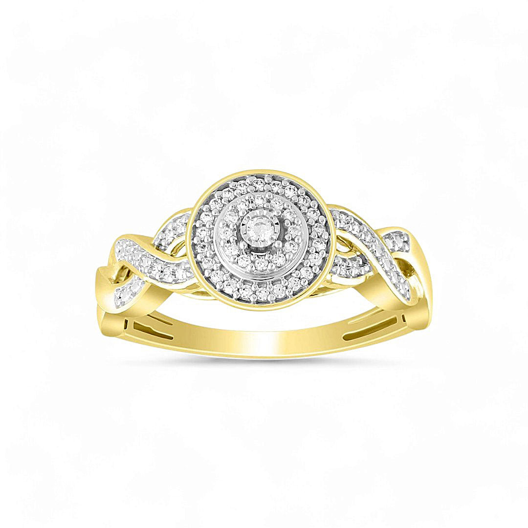 14K Yellow Gold Women's Diamond Ring 0.15Ct / Size 6 / 340005Y