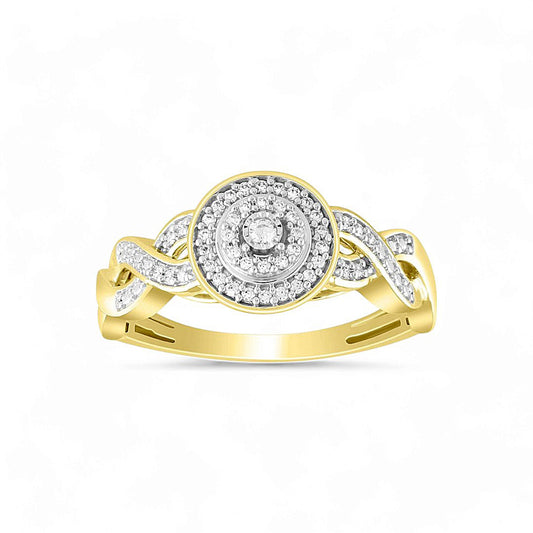 14K Yellow Gold Women's Diamon Ring 0.15Ct / Size 6 / 340005Y