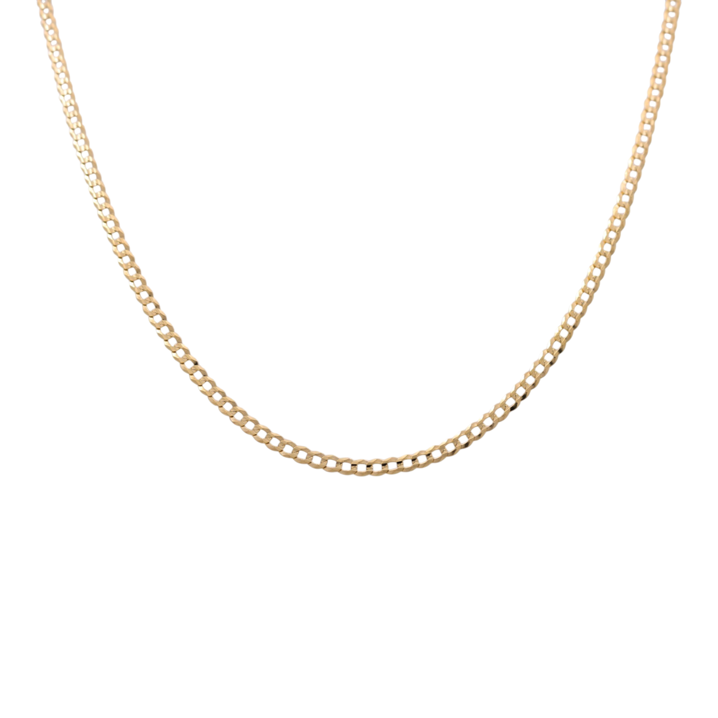 14K Yellow Gold Solid Curb Chain / Size: 22" 3.2mm / Weight: 6.8gr / SCH4CB3.2-22