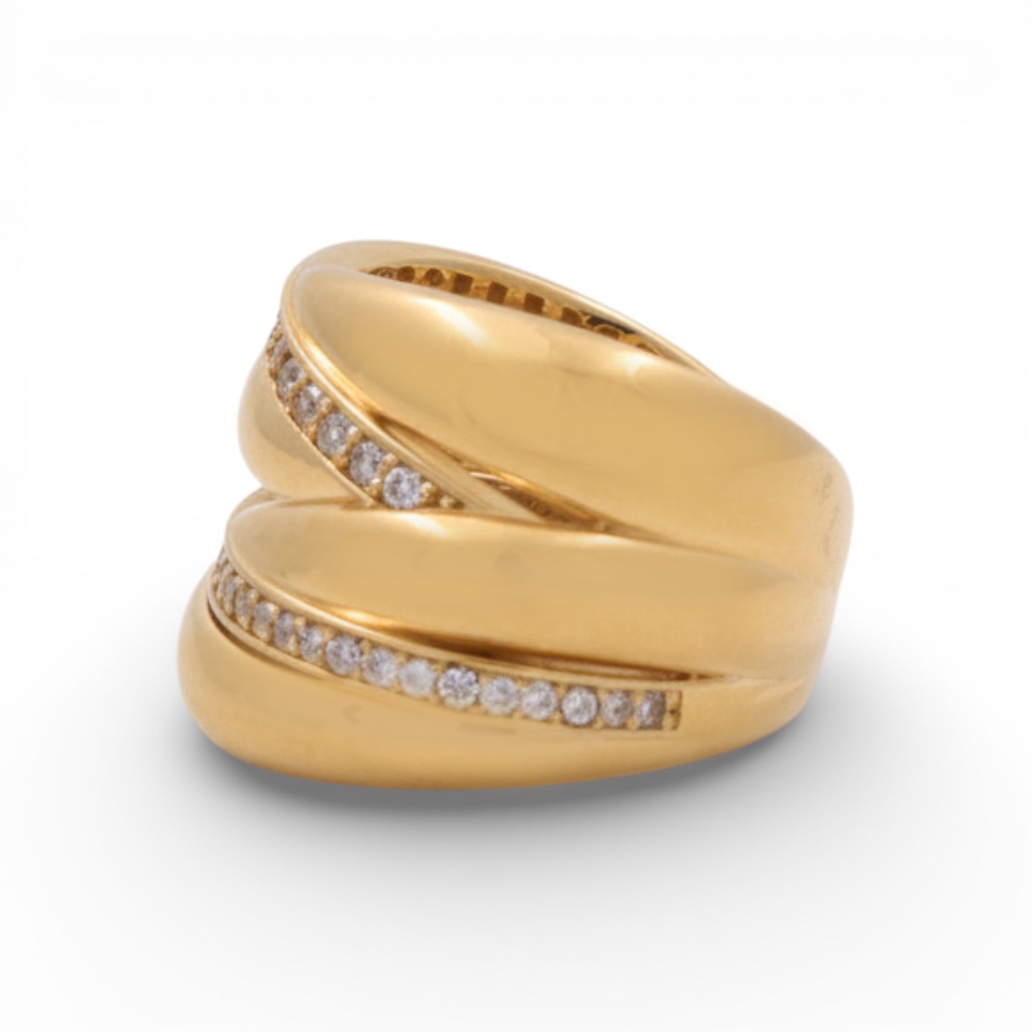 14K Yellow Gold Fashion Women's Ring With Cz / Size: 7.5 / Weight: 6.1 GR / Y25-474