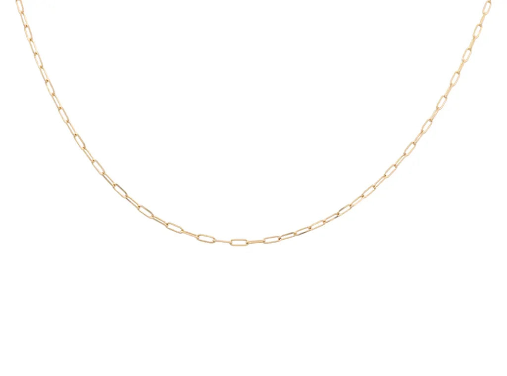 14K Yellow Gold Fashion Paper Clip Chain / Size: 1.5mm 16" / Weight: 1.8GR / DCCH4PC1.5-16