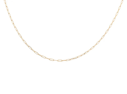 14K Yellow Gold Mini Paper Clip Chain / Size: 1mm 18" / Weight: 1.1 GR / DCCH4PC1-18