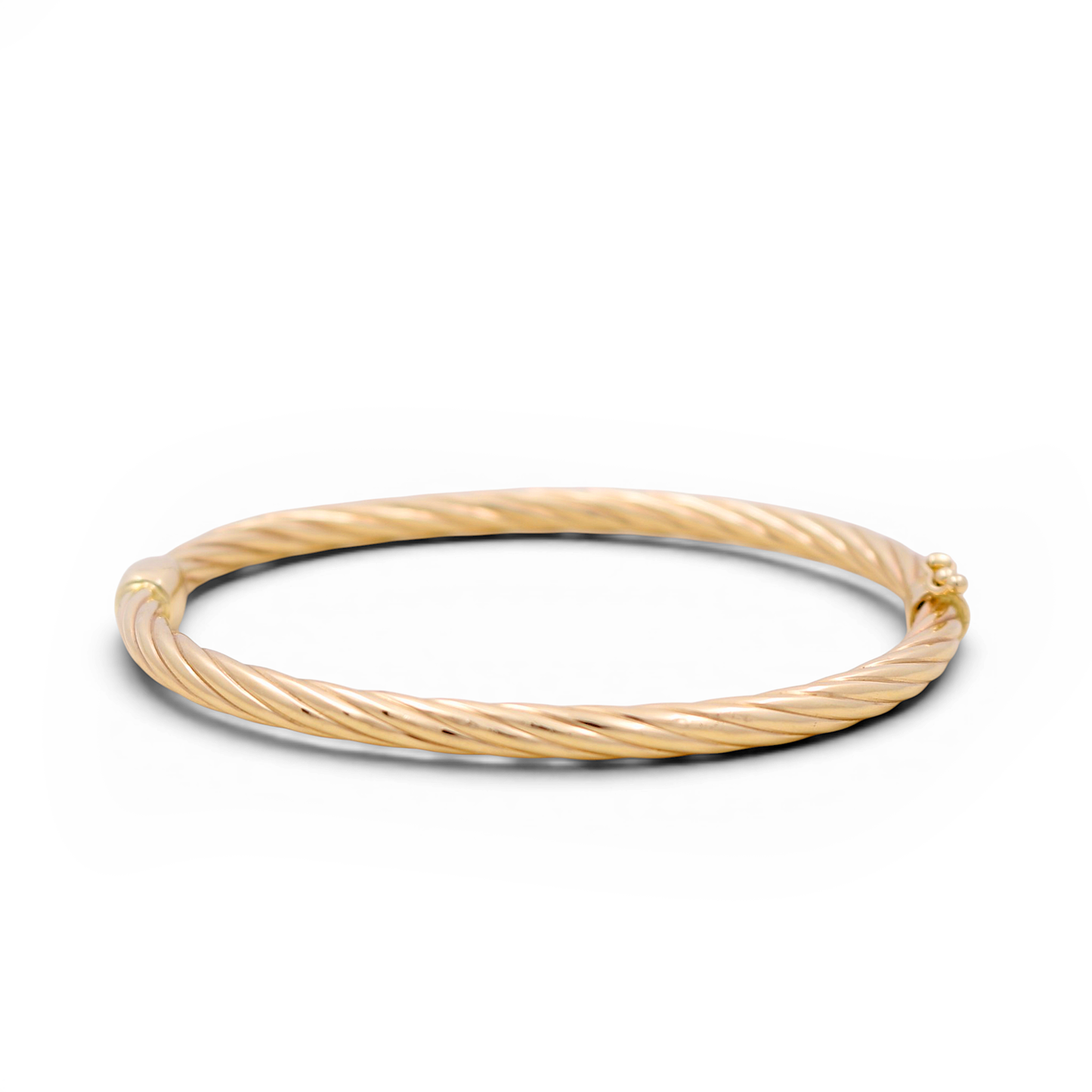 14K Yellow Gold SemiSolid Twist Bangle Bracelet / Weight: 9.5 GR