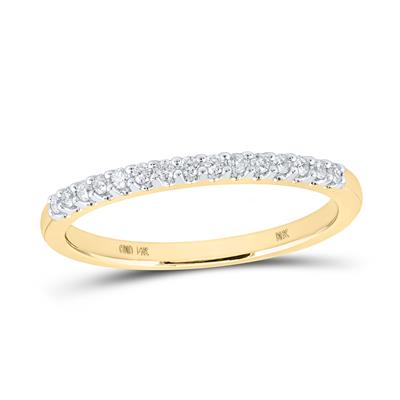 14K Dia Yellow Gold Women's Wedding Band With Natural Diamond / Size: sz7 /