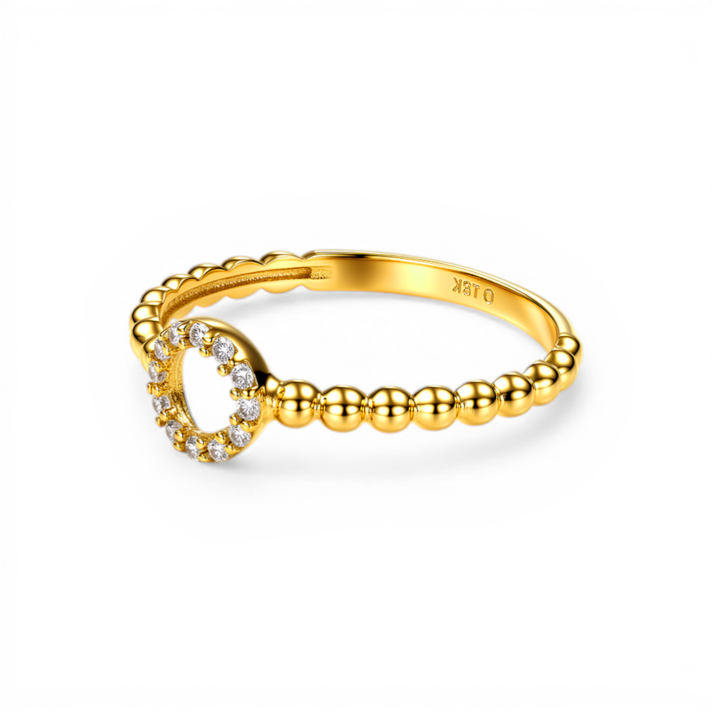 10K Yellow Gold Fashion Women's Ring with Cz / Size: 8 / Weight: 1.2 GR / DQWR0FS-42