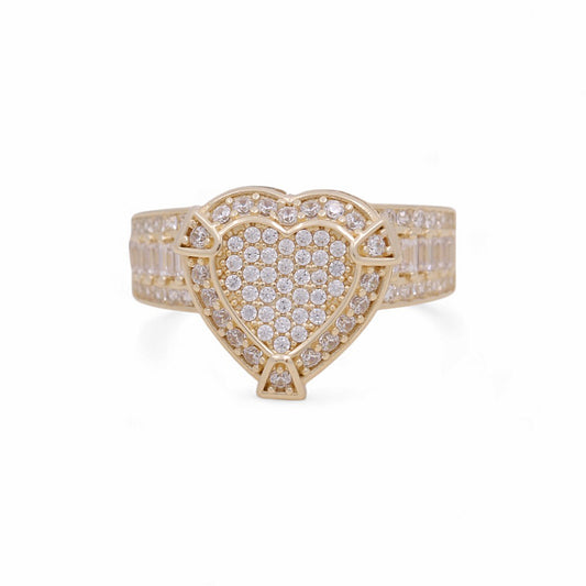 10K Yellow Gold Heart Women's Ring / CZ / Size: 8 / Weight: 3.6 GR / DPWR0HR-3