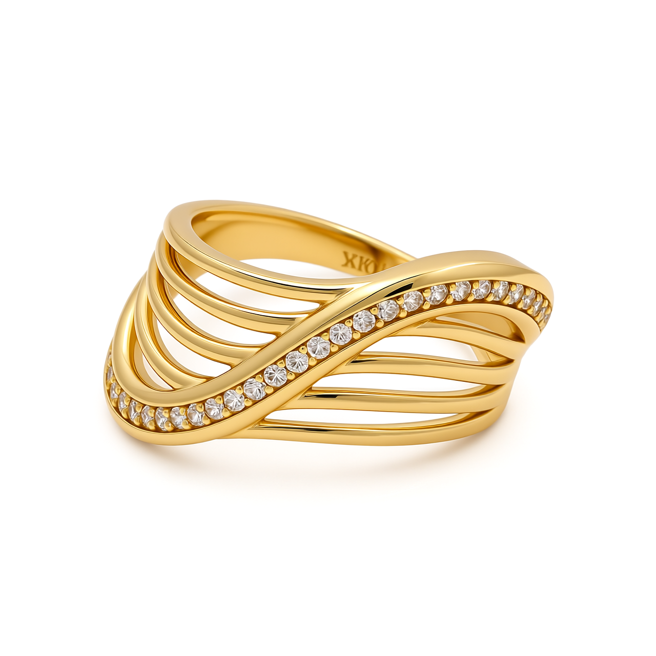 10K Yellow Gold Fashion Women's Ring with CZ / Size: 7.5 / Weight: 2.3 GR / Y23-158