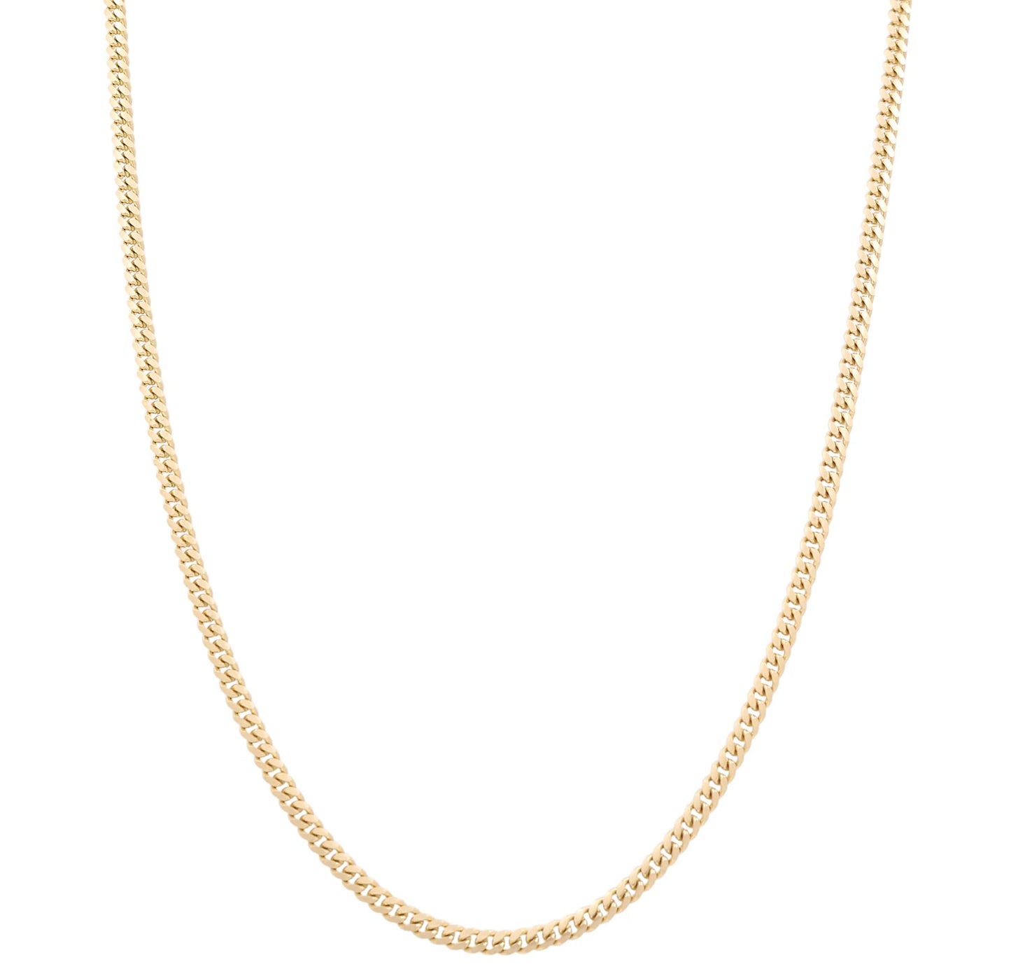 14K Yellow Gold Solid Cuban Link Chain / Size: 2mm 18" / Weight: 5.4GR / SCCACH4CL2-18